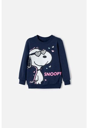 Buzo De Snoopy Cerrado Azul Para Niña 2T A 5T 4T