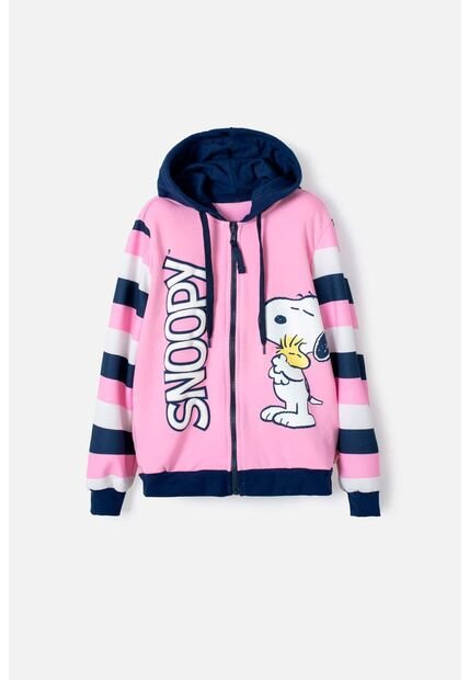 Buzo De Snoopy Con Cierre Rosado Para Niña 12