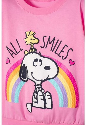 Camiseta De Snoopy Manga Corta Para Niña 2T A 5T 2T