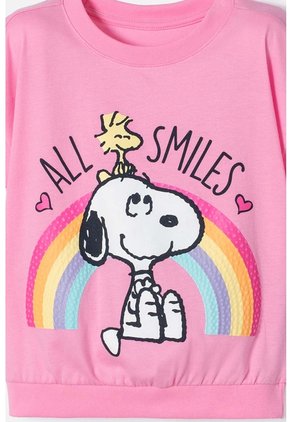 Camiseta De Snoopy Manga Corta Para Niña 2T A 5T 2T