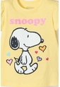 Camiseta De Snoopy Manga Corta Amarilla Para Niña 2T A 5T 5T de Snoopy