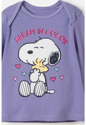 Pijama De Snoopy Pantalón Largo Multicolor Para Bebé Niña 12-18