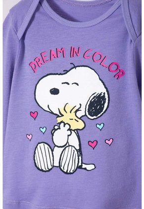 Pijama De Snoopy Pantalón Largo Multicolor Para Bebé Niña 12-18