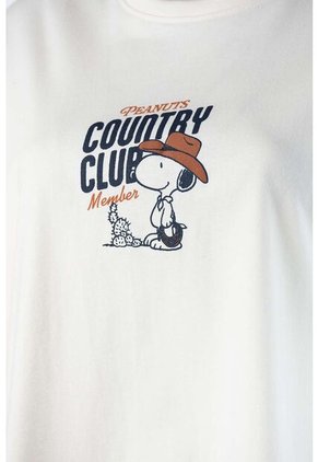 Camiseta De Snoopy Oversized Fit Para Mujer S