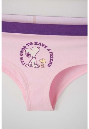 Pack X2 Panties De Snoopy Marfil Y Rosa Pastel Para Mujer M