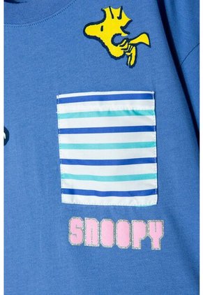 Camiseta De Snoopy Hortensia Con Bolsillo Delantero Para Niña 6