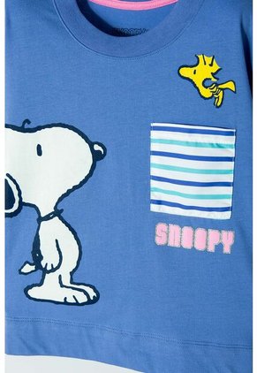 Camiseta De Snoopy Hortensia Con Bolsillo Delantero Para Niña 12