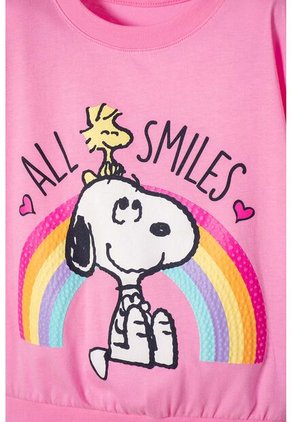 Camiseta De Snoopy Manga Corta Para Niña 2T A 5T 4T