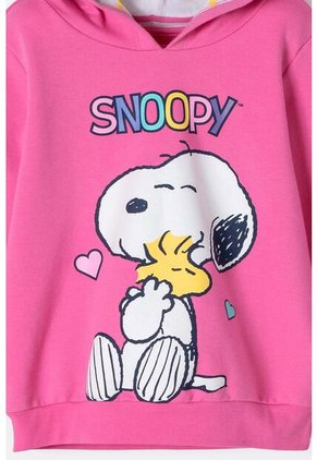 Buzo De Snoopy Con Capucha Rosado Para Niña 2T A 5T 5T