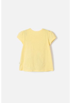 Camiseta De Snoopy Manga Corta Amarilla Para Niña 2T A 5T 3T