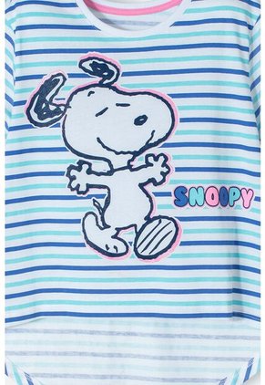 Camiseta De Snoopy Multicolor Cuello Redondo Para Niña 12