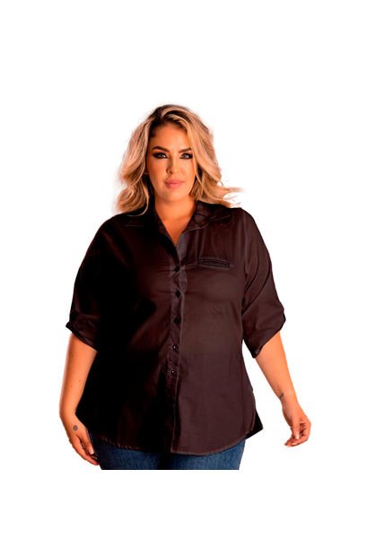 CAMISA SOLO AMOR MUJER P499 NEGRO Talla 18