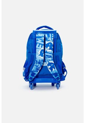 Morral De Sonic 16.5" Con Ruedas Azul Para Niño U