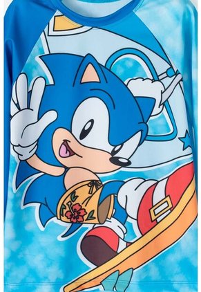 Conjunto De Baño De Sonic Manga Larga Azul Para Niño 8