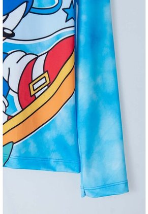 Conjunto De Baño De Sonic Manga Larga Azul Para Niño 8