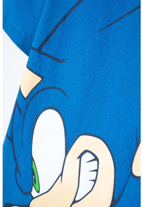 Camiseta De Sonic Manga Corta Azul Para Niño 10