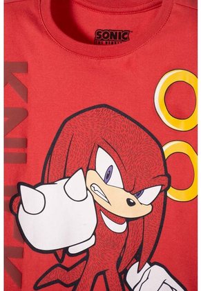 Camiseta De Sonic Manga Corta Rojo Para Niño 12