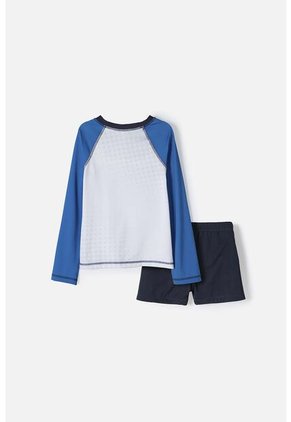 Conjunto De Baño Sonic Manga Larga Azul Y Blanco Para Niño 8