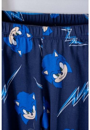 Pijama De Sonic Gris, Azul Y Roja De Pantalón Largo Para Niño 8