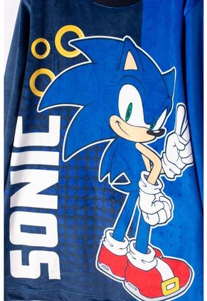 Pijama De Sonic Con Pantalón Largo Azul Para Niña 12