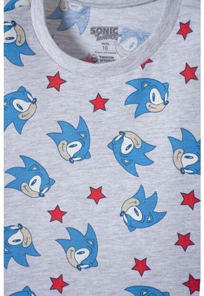 Pijama De Sonic Con Bermuda Gris Para Niño 12