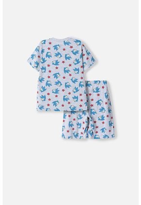 Pijama De Sonic Con Bermuda Gris Para Niño 12