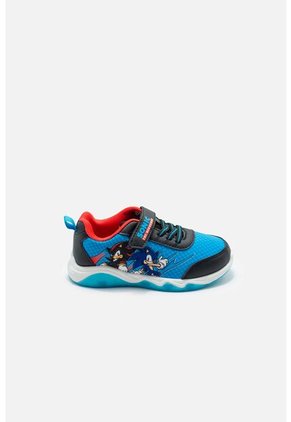 Tenis Con Luces De Sonic Azul Y Negro Para Niño 32