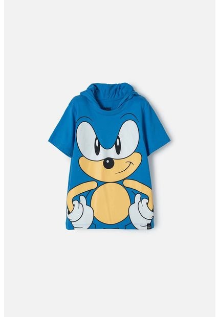 Camiseta De Sonic Azul Manga Corta Para Niño 6