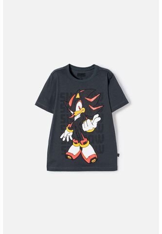 Camiseta De Sonic Manga Corta Gris Para Niño 4 SONIC