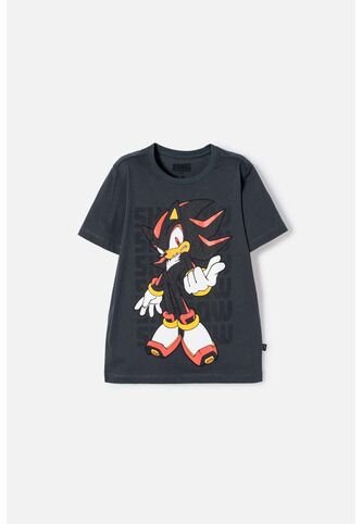 Camiseta De Sonic Manga Corta Gris Para Niño 6 SONIC