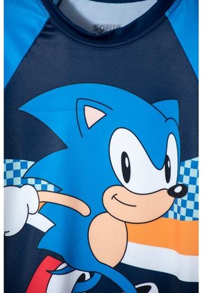 Conjunto De Baño Sonic Manga Larga Azul Para Niño 12