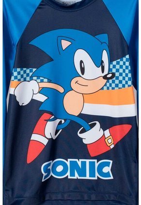 Conjunto De Baño Sonic Manga Larga Azul Para Niño 12