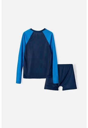 Conjunto De Baño Sonic Manga Larga Azul Para Niño 12