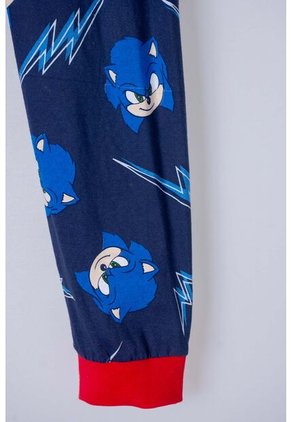Pijama De Sonic Gris, Azul Y Roja De Pantalón Largo Para Niño 12