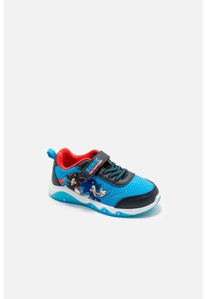 Tenis Con Luces De Sonic Azul Y Negro Para Niño 30