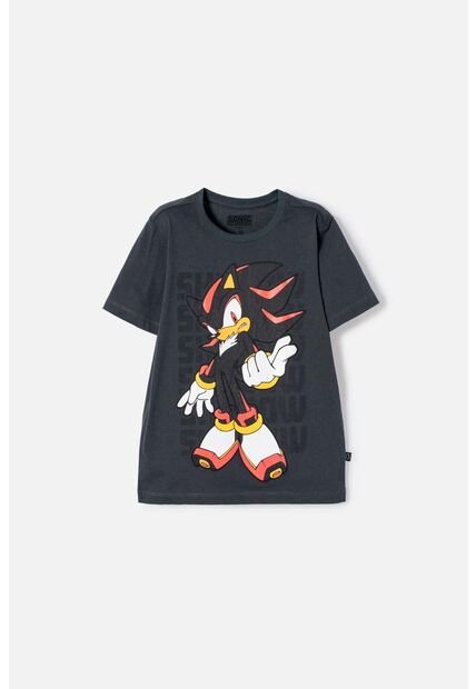 Camiseta De Sonic Manga Corta Gris Para Niño 4