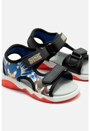 Sandalia Con Luces De Sonic Negro Y Blanco Para Niño 28