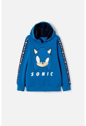 Buzo De Sonic Con Capucha Azul Para Niño 10