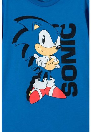 Camiseta De Sonic Manga Corta Azul Para Niño 12
