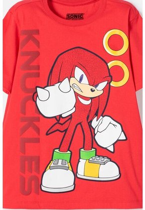 Camiseta De Sonic Manga Corta Rojo Para Niño 8