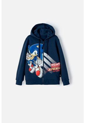 Buzo De Sonic Con Cierre Azul Para Niño 12