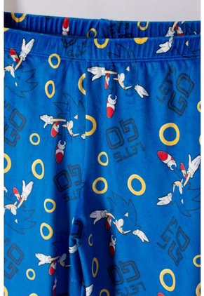 Pijama De Sonic Con Pantalón Largo Azul Para Niña 6