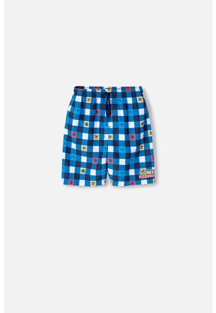 Pantaloneta De Baño De Sonic Con Cordón Azul Para Niño 12