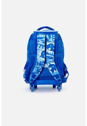 Morral De Sonic 16.5" Con Ruedas Azul Para Niño U