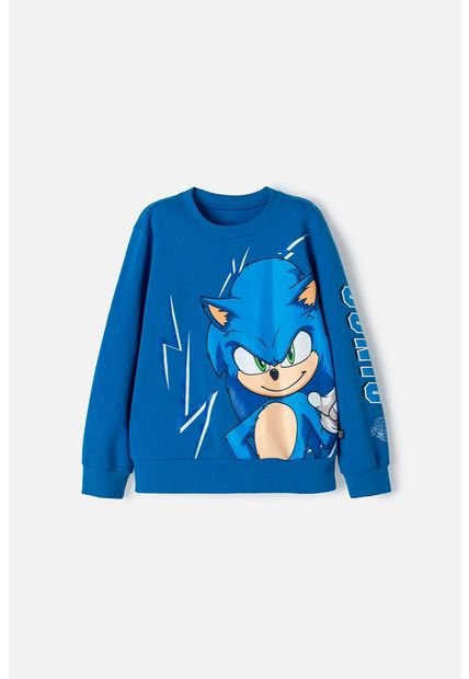 Buzo De Sonic Azul De Diseño Cerrado Para Niño 12