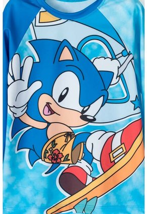 Conjunto De Baño De Sonic Manga Larga Azul Para Niño 12