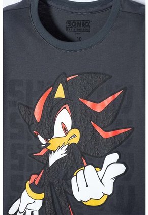 Camiseta De Sonic Manga Corta Gris Para Niño 12