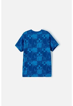 Camiseta De Sonic Azul Manga Corta Para Niño 10