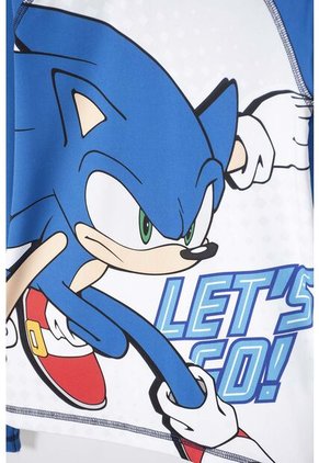 Conjunto De Baño Sonic Manga Larga Azul Y Blanco Para Niño 10