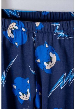 Pijama De Sonic Gris, Azul Y Roja De Pantalón Largo Para Niño 8